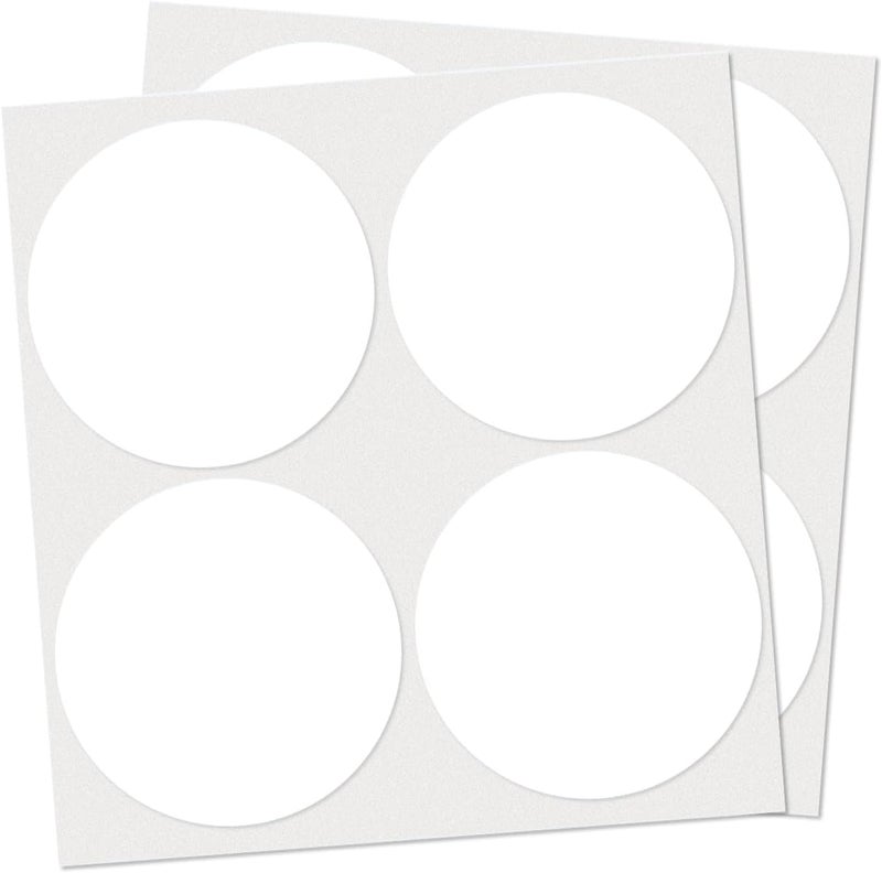 YIKIADA 40 PCS Dot Stickers 4" Round Labels Large Circle Color Coding Moving Decals Price Tags for Office Classroom Home Yard Sale Line up White - Image 1